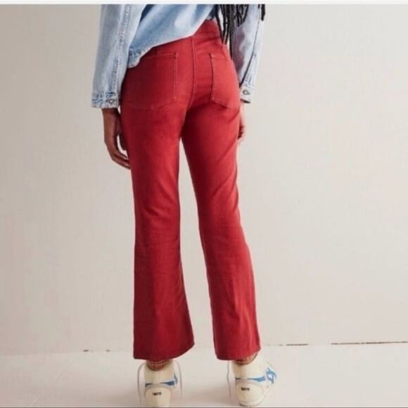 NWT Free People | We The Free | Red In My Feelings Mid-Rise Crop Boot Jeans Sz S - Picture 4 of 9